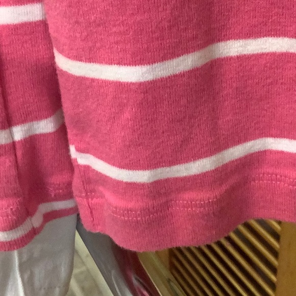 Brooks Brothers Pink Tee W/White Stripes & Ruffle - Picture 7 of 11
